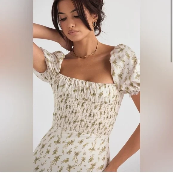 HOUSE OF CB 'Bellucci' Garden Print Shirred Sundress